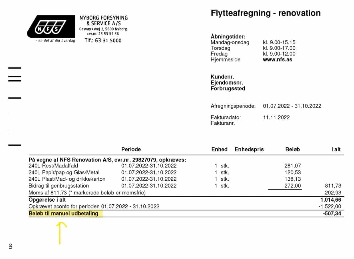 afregning anonymiseret